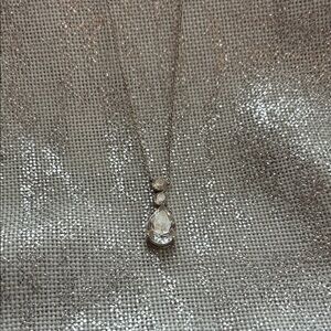 Nadri Silver Teardrop Pendant Necklace